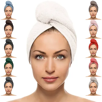 £3.89 • Buy 100% Cotton Turban After Shower Hair Drying Wrap Towel Quick Dry Hair Hat Cap