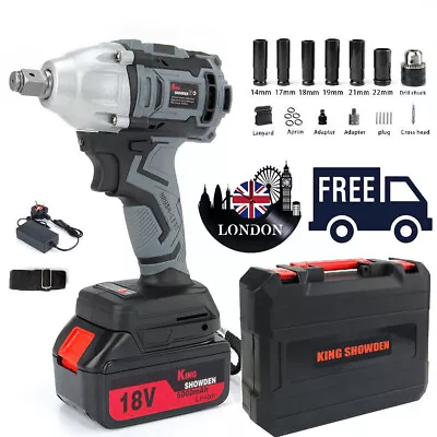 £62.90 • Buy 500Nm Cordless Impact Wrench 1/2 Inch Brushless Driver Ratchet Nut Gun & Battery