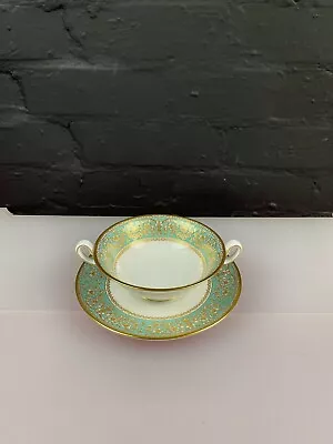Spode Renaissance Y8142 Turquoise Soup Coup Bowl And Saucer / Stand Set  • £34.99