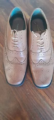 Mens Hush Puppies Tan Brogue Shoes Size 11 • £10