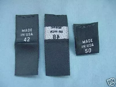 250 Pcs Black Men Woven Clothing Sewing Labels Made In Usa - 42 44 46 48 50 • $19.99