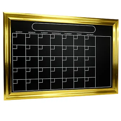 Excello Global Products Gold Magnetic Wall Chalkboard Calendar: Includes Chalk • $39.96