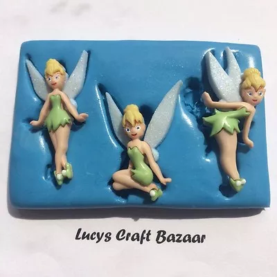 Silicone Mould Tinkerbell Fairy Cupcake Toppers Decorations Fondant Chocolate • £5.85