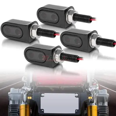 4X Amber Motorcycle Mini LED Turn Signals Blinker Light For Chopper Cafe Racer • $26.50