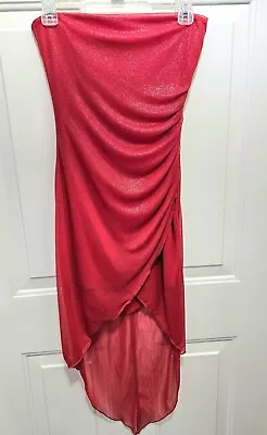 Red And Silver Sparkle Cocktail Dress Teen Women Small Prom Pageant Evening Dres • $15