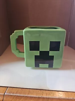 Minecraft Creeper Square Ceramic Sculpted Mug Cup  Zak Design 21oz • $10.99