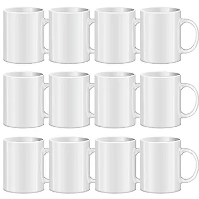 Sublimation Mugs - Set Of 12 12 Oz Sublimation Mugs Blank White Ceramic Cups • $39.91