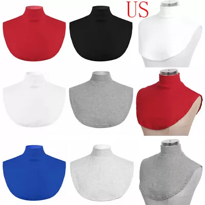 US Women Men Detachable False Mock Collar Neckline Dickey Fake Turtleneck Warmer • $8.36