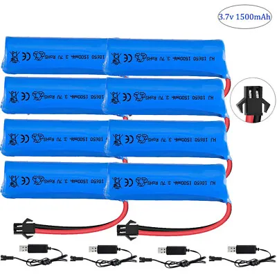 3.7V 1500mAh Lipo Battery Rechargeable With SM Plug +USB Cable For RC Cars Boats • $24.99