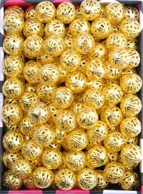 100Pcs GOLD & SILVER PLATED Metal FILIGREE Round Spacer BEADS 4MM 6MM 8MM 10MM • $2.77