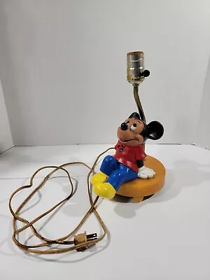 Vintage Sitting Day Dreaming Mickey Mouse Desk Table Lamp • $13.49