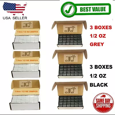 6box 1/2 Oz Gray And Black Wheel Weights Stick-on Adhesive Tape 54lbs Lead-free • $110.39