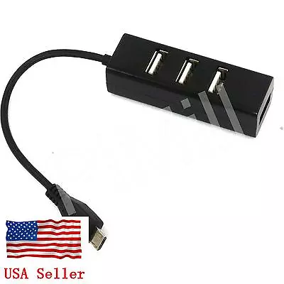 Micro USB OTG Hub 4 Port USB HUB Black For Raspberry Pi Zero US Stock • $12.49