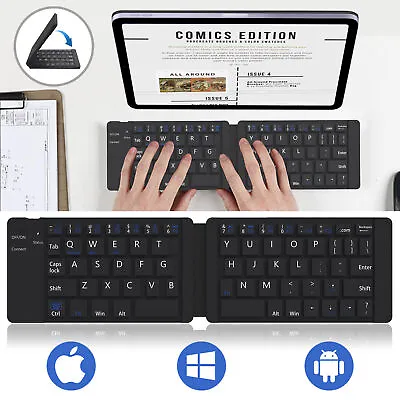 Foldable Bluetooth Keyboard/Optical 2.4Ghz Wireless Mouse For IPad Tablets Phone • $20.95