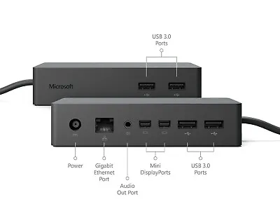 Genuine Microsoft Surface Dock 1661 For Surface Pro 3 4 5 6 Laptop With PSU 1749 • £24