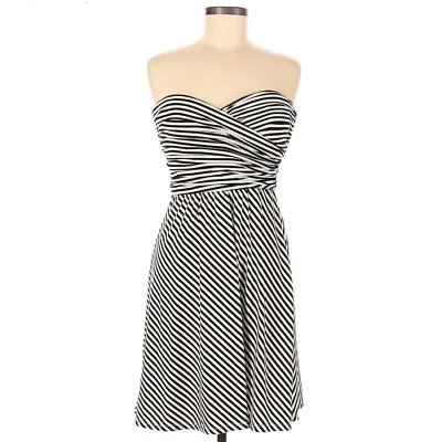 BCBGMaxAzria Strapless Dress Black White Stripe Sweetheart Women’s Size Small S • $16