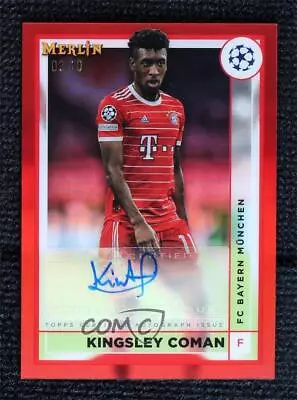 2022 Topps Merlin UEFA Club Competitions Red Refractor 2/10 Kingsley Coman Auto • $6.02