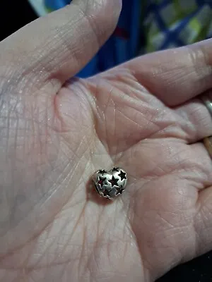Genuine Pandora Heart With Cut Out Stars Charm (retired)  • £15