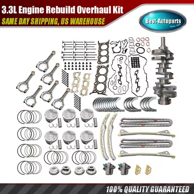 Engine Rebuild Overhaul Kit- Crankshaft/Piston/Timing For 10-16 HYUNDAI KIA 3.3L • $1199.95