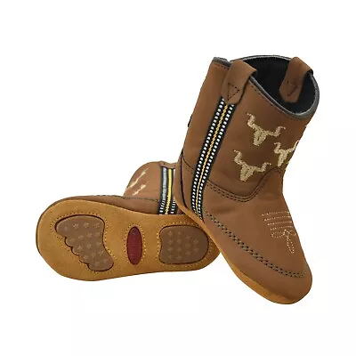 Old West Baby Shoes Brown Tan Size 4 (12-15 Months Old) • $35