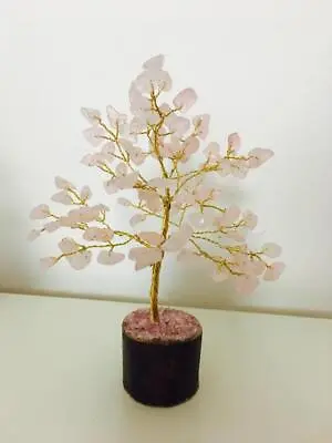Rose Quartz Crystal Tree Crystal Tree Of Life Handmade Love Gem Tree GIFT • £13.64
