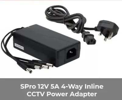 £19.99 • Buy 12V 5A Power Supply Adapter  4 Way Splitter For DVR/CCTV Camera/LED Strip