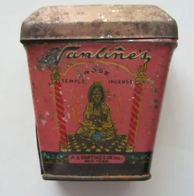 Vintage 1920's VANTINE'S TEMPLE  INCENSE: Rose Tapered Tin No Incense  • $8
