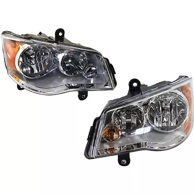 CAPA Halogen Headlight Chrome Int. Left And Right For 11- 20 Dodge Grand Caravan • $171.74