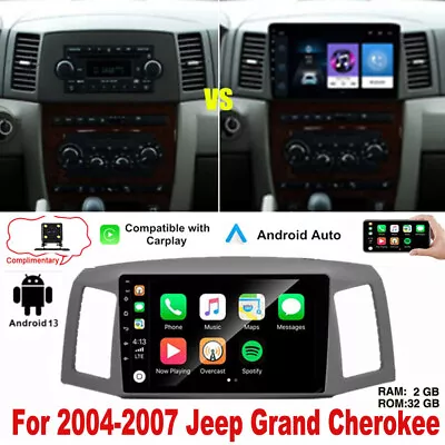 For 2004-2007 Jeep Grand Cherokee Stereo Radio 10.1  Android 13 With Carplay GPS • $148.99