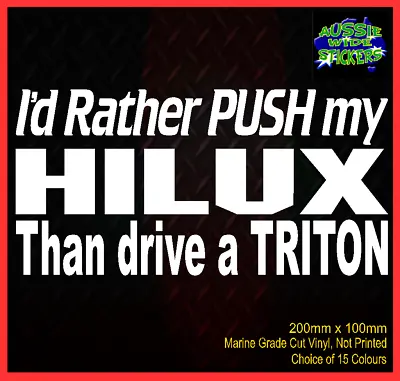 For HILUX Bullbar Canopy 4x4 Ute Funny Stickers PUSH 200mm • $6.90