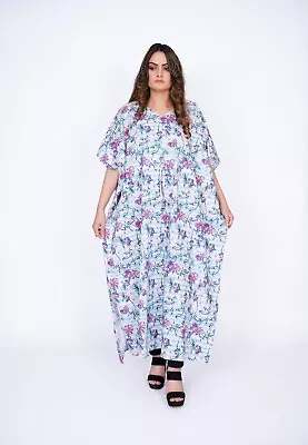 Caftan For Woman Kimono Maxi Kaftan Beach Cotton Poncho Maternity Nursing P4053 • $24