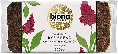 £4.99 • Buy Biona Organic Rye Amaranth & Quinoa Bread 500g