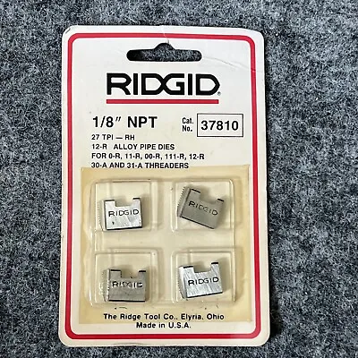 $14.97 • Buy New Ridgid 4 Pc. 37810 Pipe Threading Dies RH 1/8” NPT  0-R 11-R 00-R 111-R 12-R