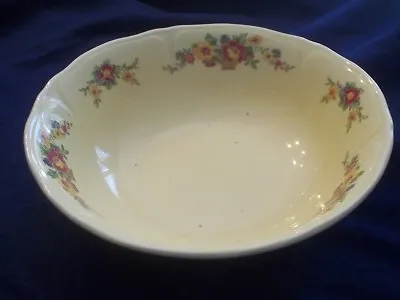 Vintage 1930's Mt Clemens Pottery Floral & Yellow  Petalware Petal Ware LG BOWL • $12.99