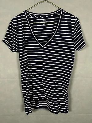 J.CREW Shirt Womens Size S Blue Striped Short Sleeve Tee Cotton • $5.81