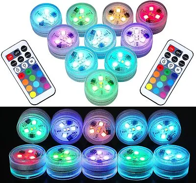 6× Mini Waterproof LED Lights W/ Remote Control Tea Lights Candle Xmas Decor USA • $6.92