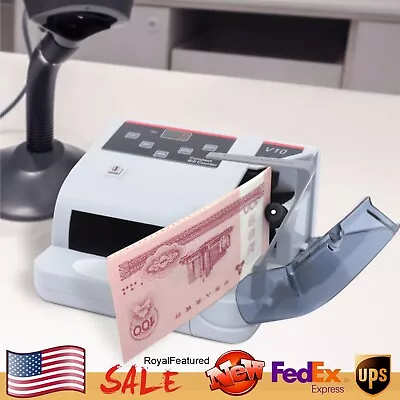 Money Bill Counter Cash Counting Machine W/ UV/MG/WM Counterfeit Detection V10 • $52