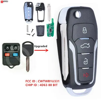 Upgraded Flip Remote Key For 2005-2015 Ford Mustang 4D63 80 BIT Chip CWTWB1U331 • $18.46