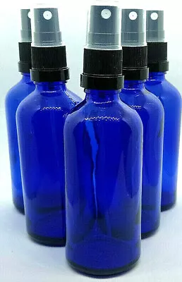 Cobalt Blue Glass Spray Bottles Empty 100ml Mist Atomiser Travel Spritz.UK Made  • £3.50