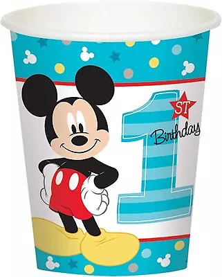 Mickey Mouse Fun To Be One Disney Kids 1st Birthday Party 9 Oz. Paper Cups • $8.77