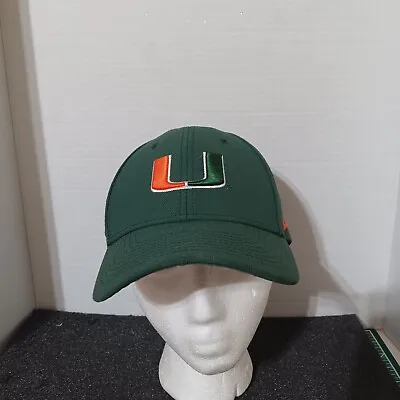 Miami Hurricanes Nike Baseball Hat/Cap Hook & Loop Dri Fit Green Embroidered • $12.99