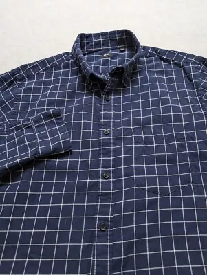 Uniqlo Men Shirt Mens L Blue Check Long Sleeve Button Down Collared Casual • $14.99