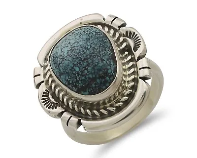 Navajo Ring 925 Silver Mine 8 Turquoise Artist Signed James Martin C.80's • $169