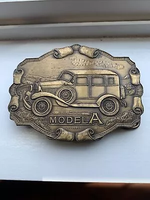 Bergamot Brass Works Model A FORD Belt Buckle V-37 Vintage 4” Long  • $18