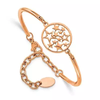Stainless Steel Polished Rose IP-plated Stars 5.5  Bracelet With 2  Extension • $79