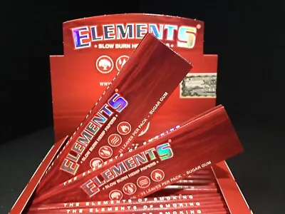 $3.75 • Buy Elements Red Hemp 2pk King Slim Rolling Papers Slow Burn 32pp LOWPrice FREE2Ship