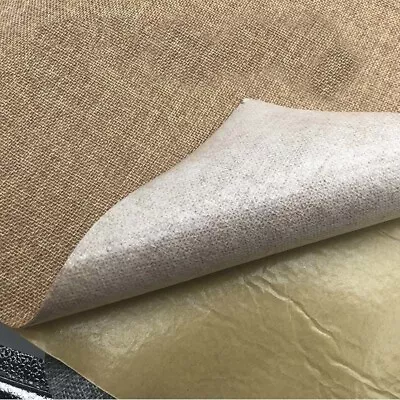 1M Self Adhesive Linen Fabric DIY Wallpaper Upholstery Crafts Furniture Material • £9.90