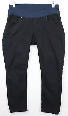 Gap Maternity 1969 Stretch Capri Pants Women 26 / 2 Skinny Black Pockets Pull On • $16.97