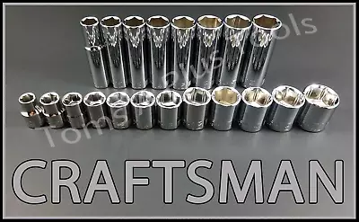 CRAFTSMAN TOOLS HAND 20pc Short & Deep 3/8 METRIC 6pt Ratchet Wrench Socket Set • $5.50