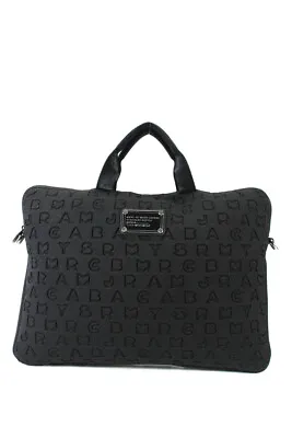 Marc By Marc Jacobs Zip Top Black Neoprene Logo Laptop Luggage Bag • $109.79